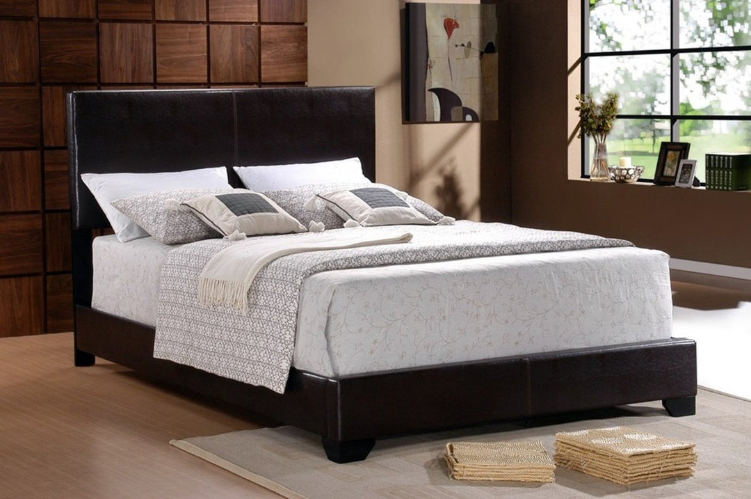 ESPRESSO LEATERHER STYLE BED (ERIN 5271)