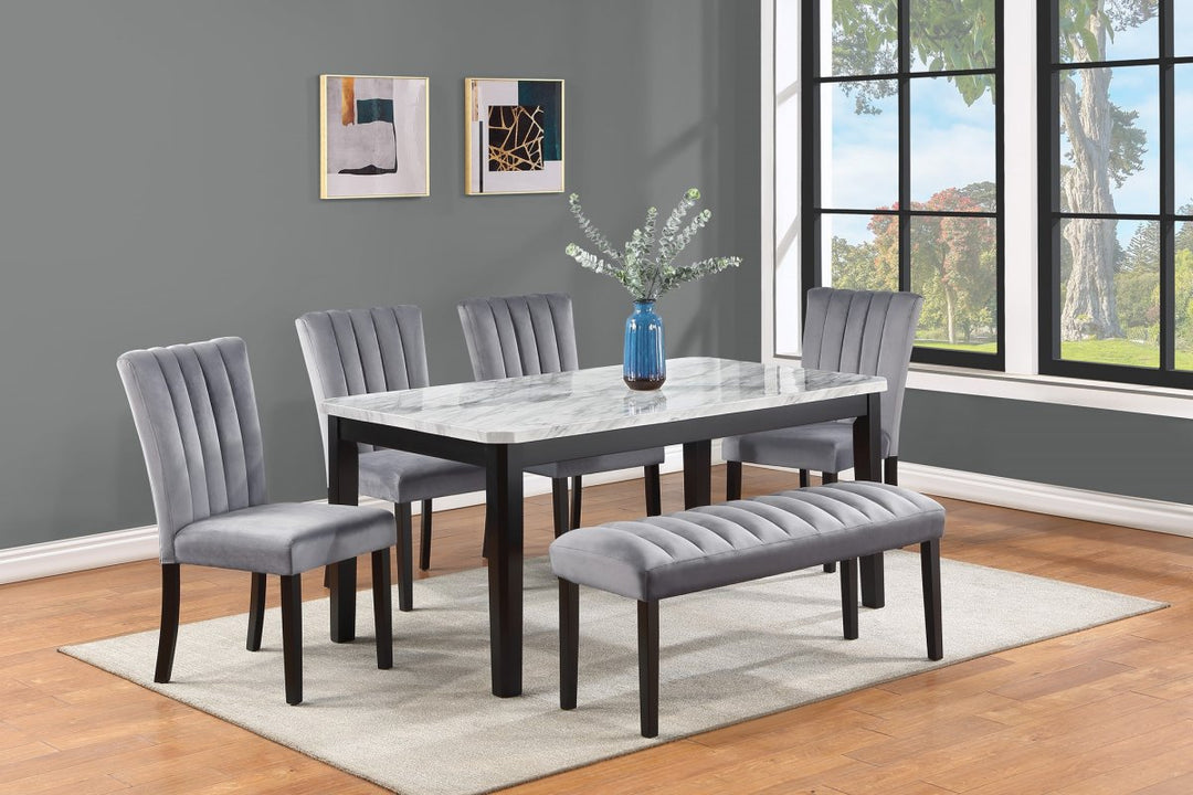 PASCAL dining Group with a Table and 4 chairs and a Bench by Crown Mark