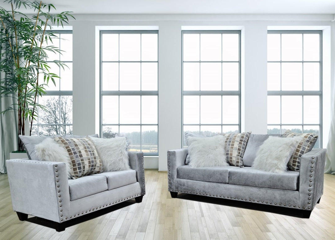 Sofa and Loveseat Super Combo Set  ( Silver or  Black )