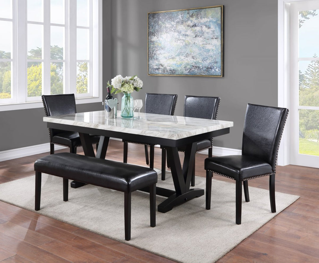 TANNER BLACK DINING GROUP Table and 4 chairs by Crown Mark