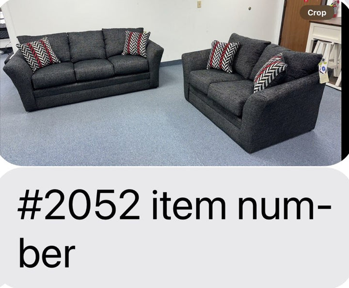 Varner 2 Piece Sofa and Loveseat Set -Ebony/Red - 2052