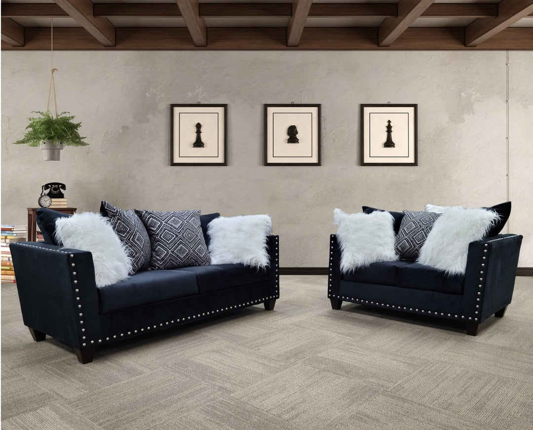 Sofa and Loveseat Super Combo Set  ( Silver or  Black )